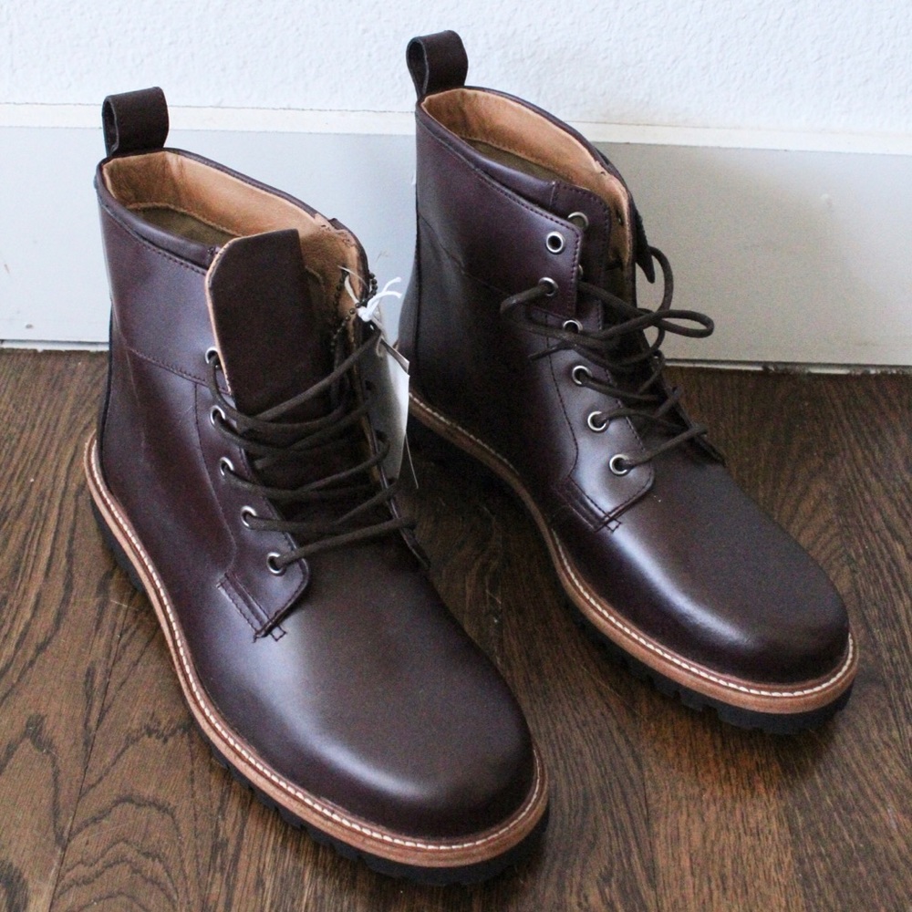 NWT H&M leather lace up boots